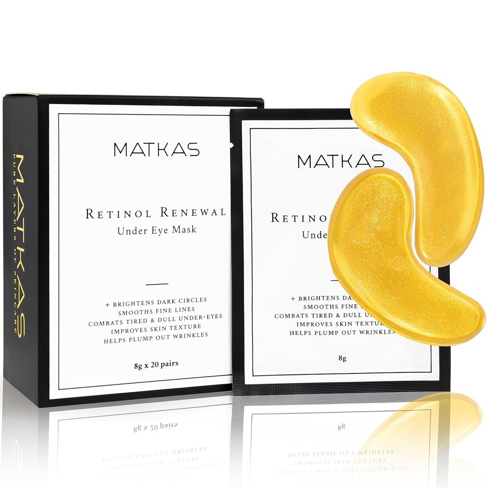 Retinol Renewal Gold Under Eye Mask - 20 Pairs, Best Eye Patches for Puffy Eyes