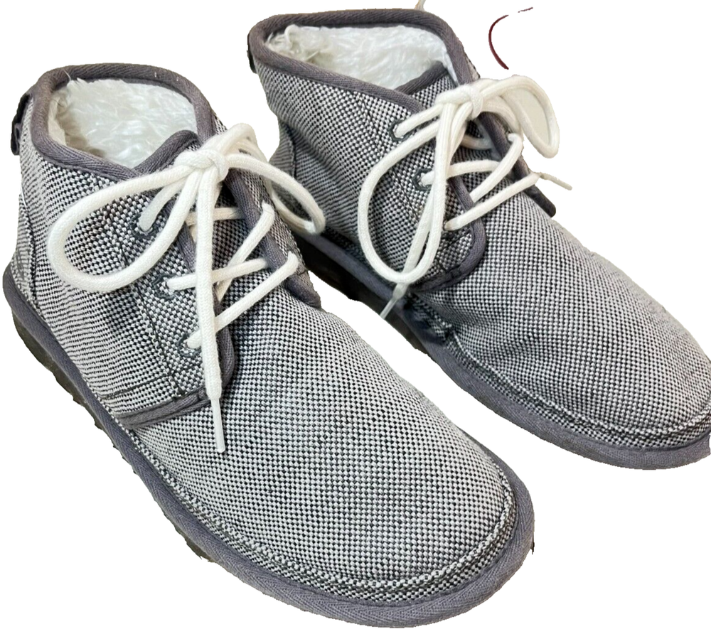 Ugg Neumel Natural Womens Boot 8 Gray Casual Round Toe Lace Ankle Boots 1117613