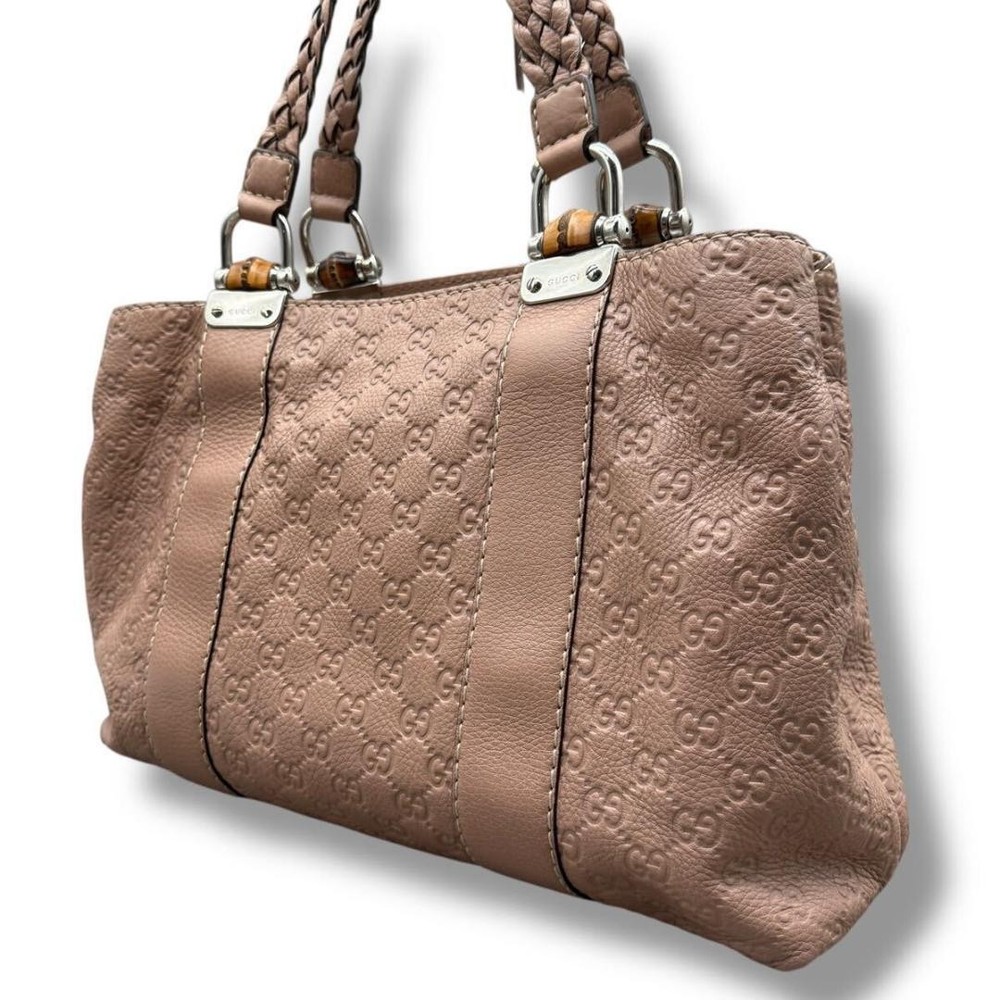 GUCCI GG Leather Tote Bag in Beige Authentic G0804509