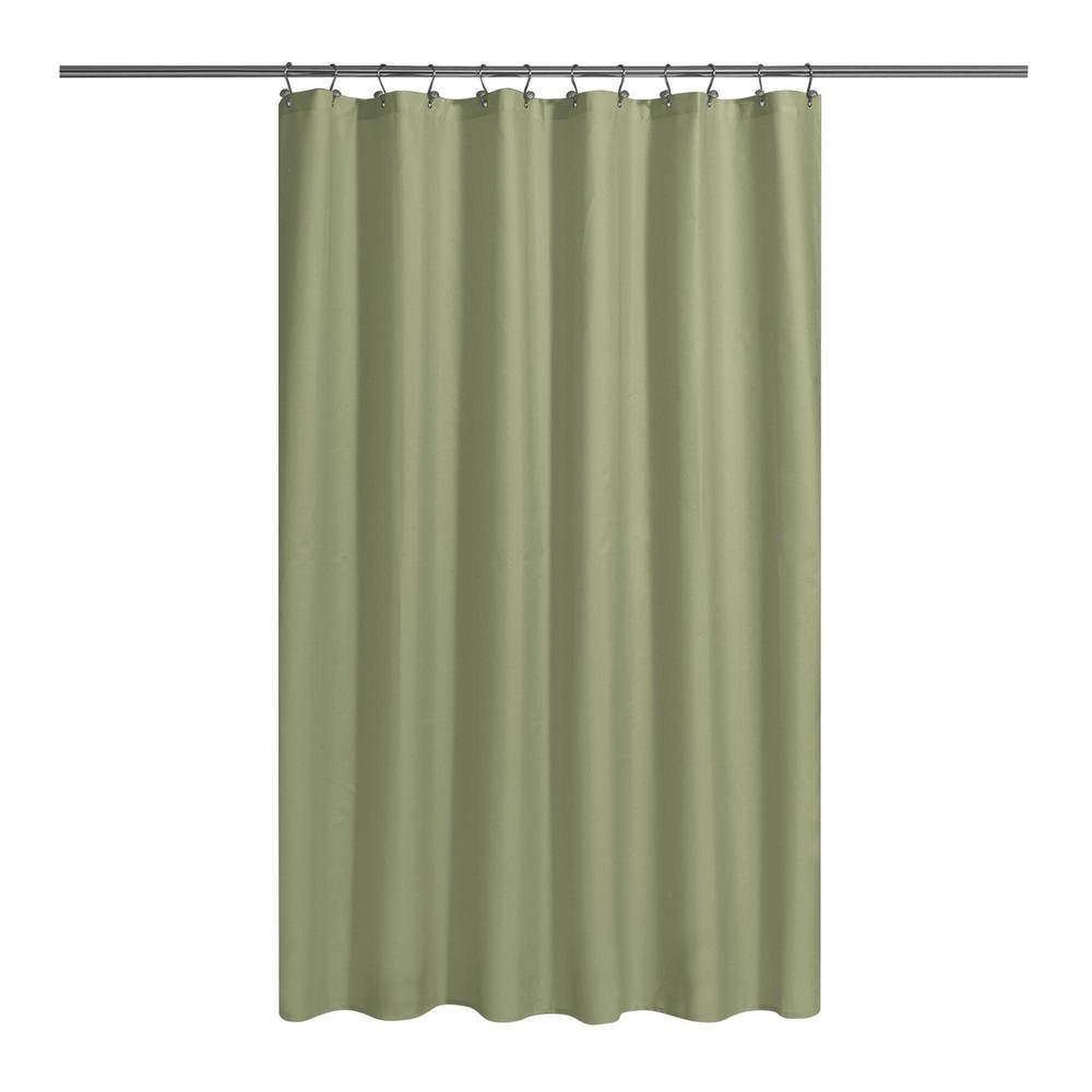 N&Y HOME Fabric Shower Curtain or Liner with Magnets Sage Green - Hotel Quali...