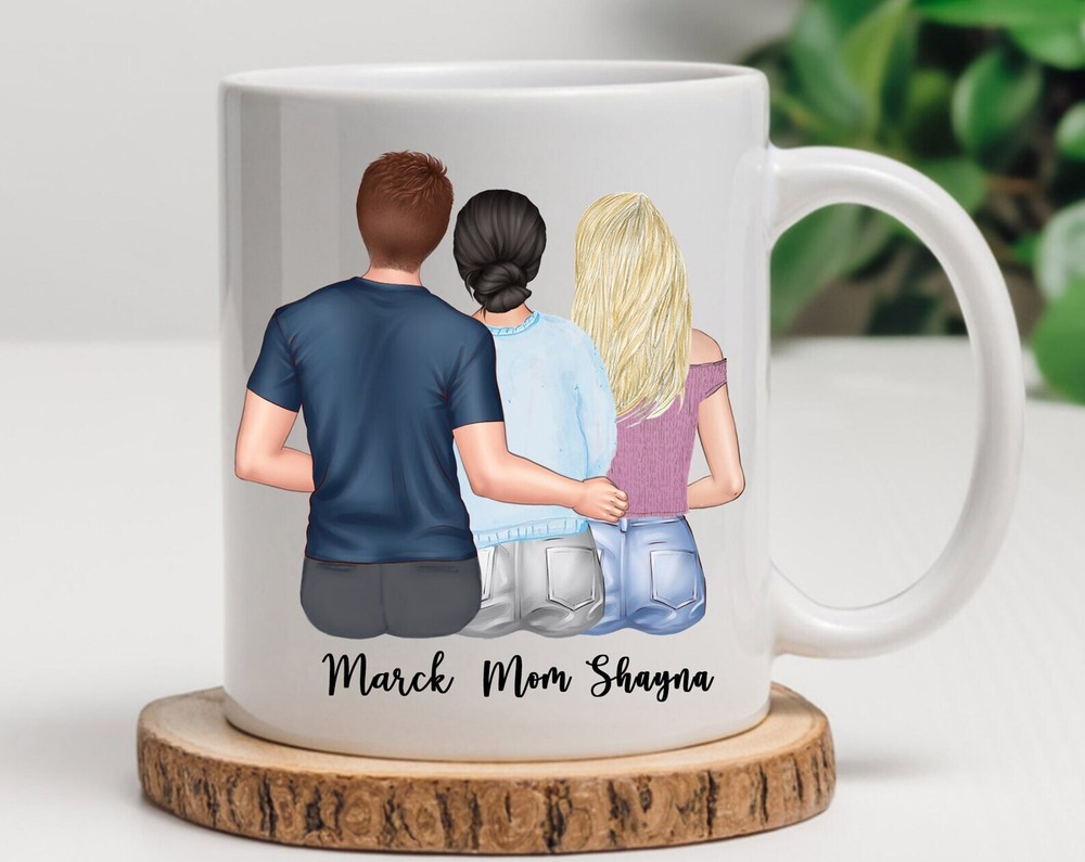 Personalized Family Mug Custom Family Portrait Personalized Mug Mug Handmade Mom