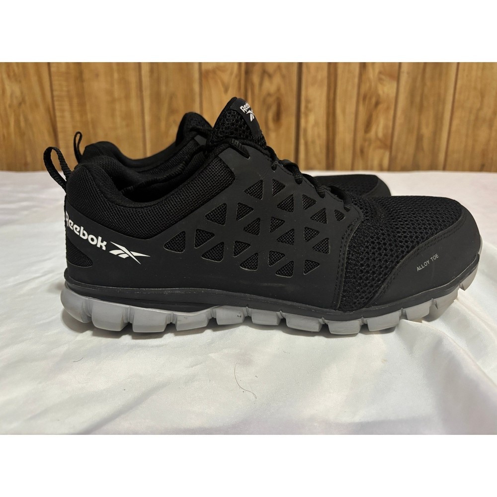 Reebok Sublite Cushion Work Alloy Toe Black Athletic Safety Size 12 Shoes Mens