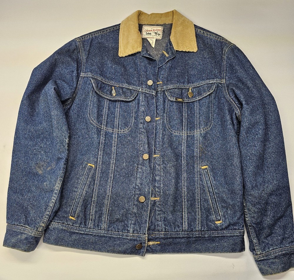 Vintage Lee Storm Rider Jacket Mens M Blanket Lined Corduroy Denim USA
