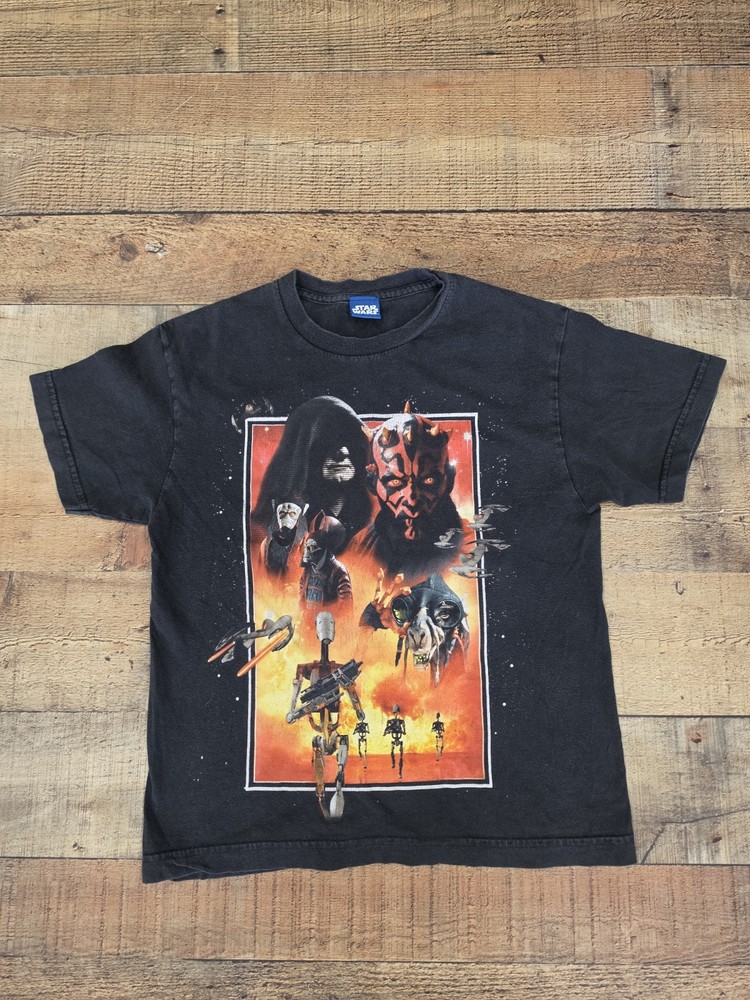 Vtg 90s Star Wars Youth Sz M Darth Maul Great Shape T Shirt