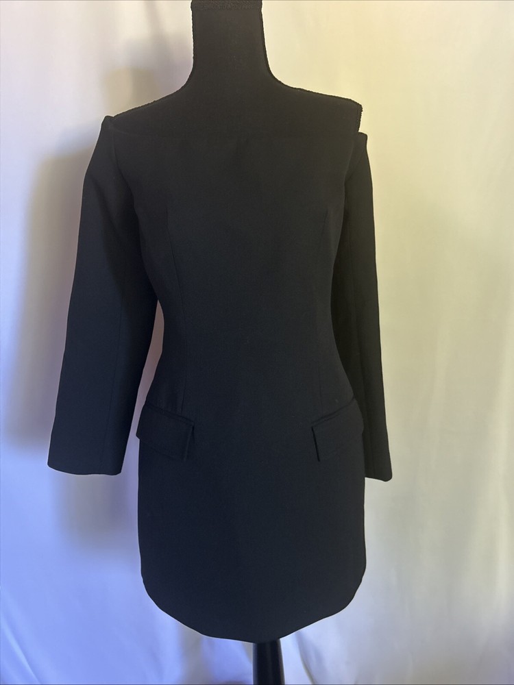 Zara Women's Black Long Sleeve Mock Neck Sheath Dress Size XL