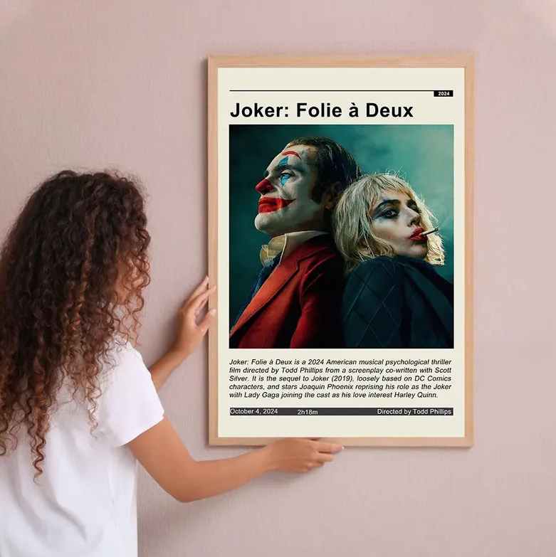 Joker: Folie à Deux Vintage Poster Midcentury Movie Poster Wall Art Home Decor