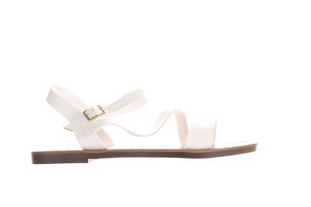 Women's Marinna White Ankle Strap Sandals Size 10 by Shoe Land