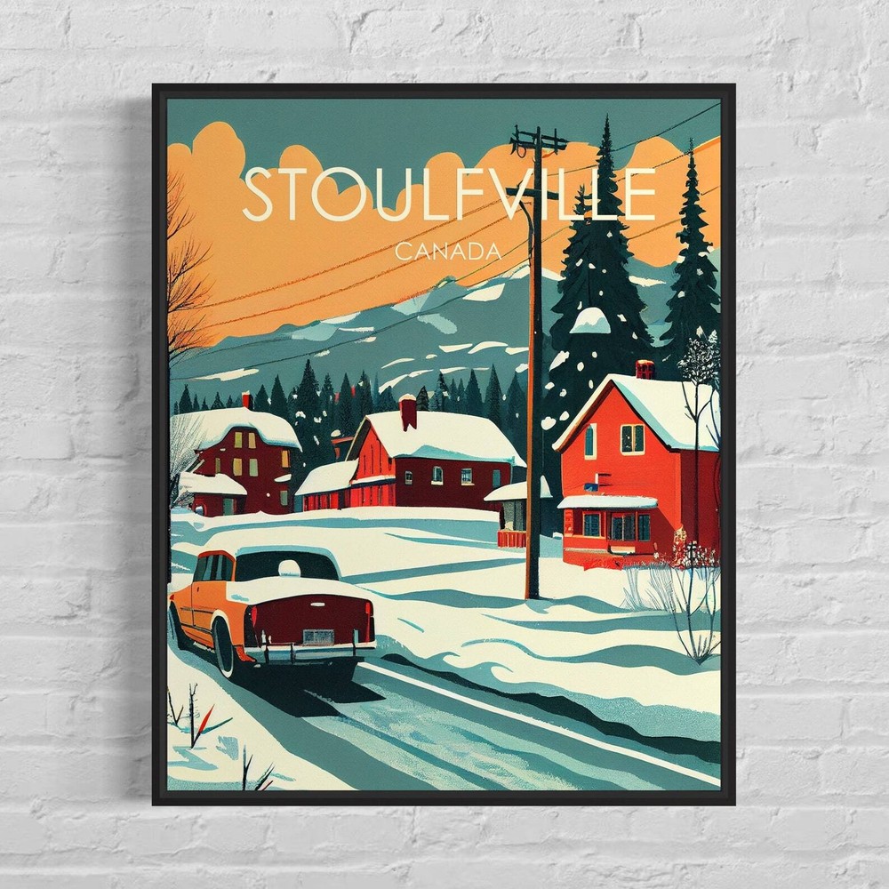 Stoulfville Canada Retro Art Print Stoulfville Wall Art Illustration