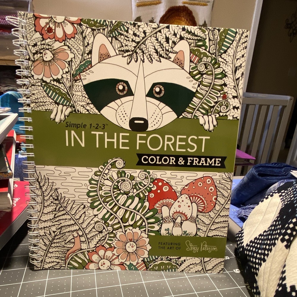 Color & Frame In the Forest Spiral-Bound Coloring Book Adults Peterson