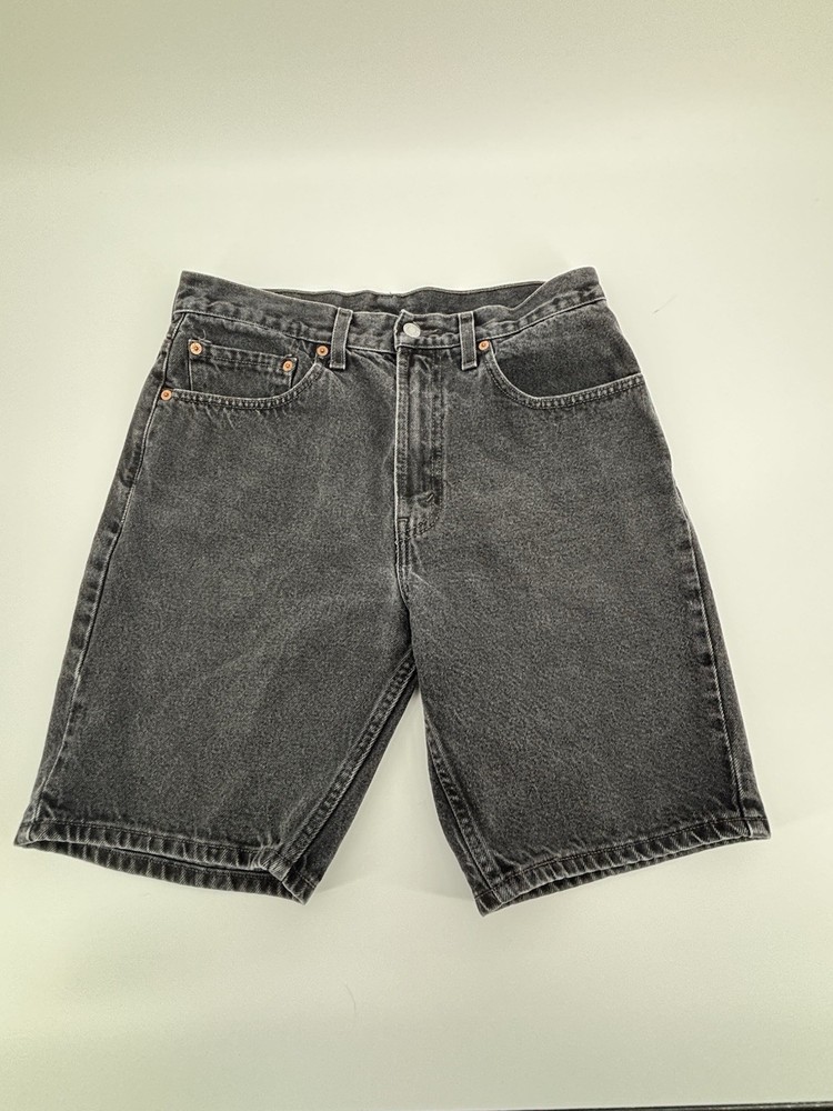 Vintage Levis 505 Black Denim Shorts Mens 32 Jorts Regular Fit 2002 Y2K Mexico