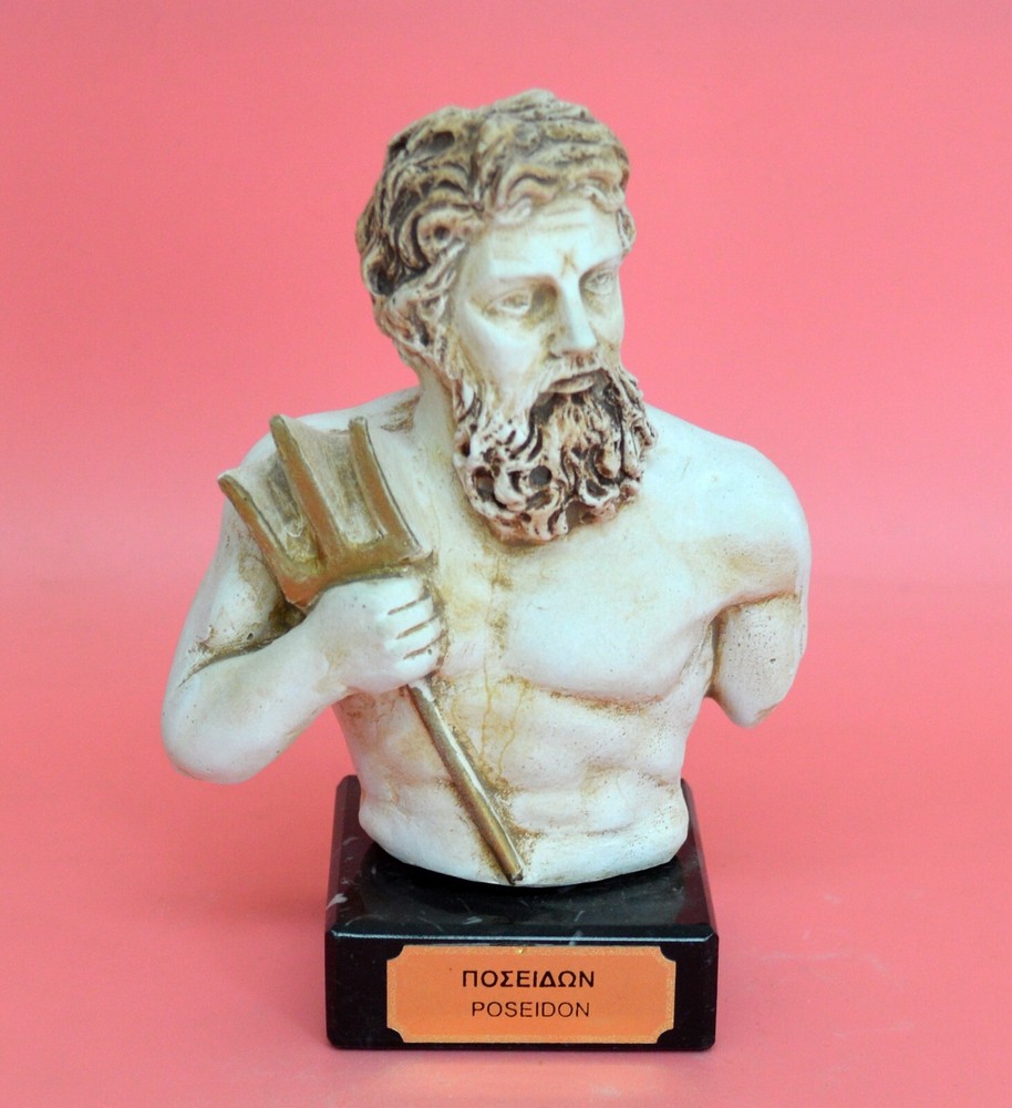 Poseidon small statue figurine - Greek God of the sea - Twelve Olympians