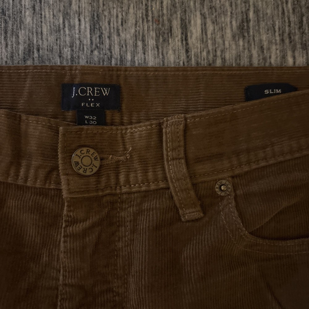 J. Crew Corduroy Pants Men's Size 32x30 Flex Brown Slim