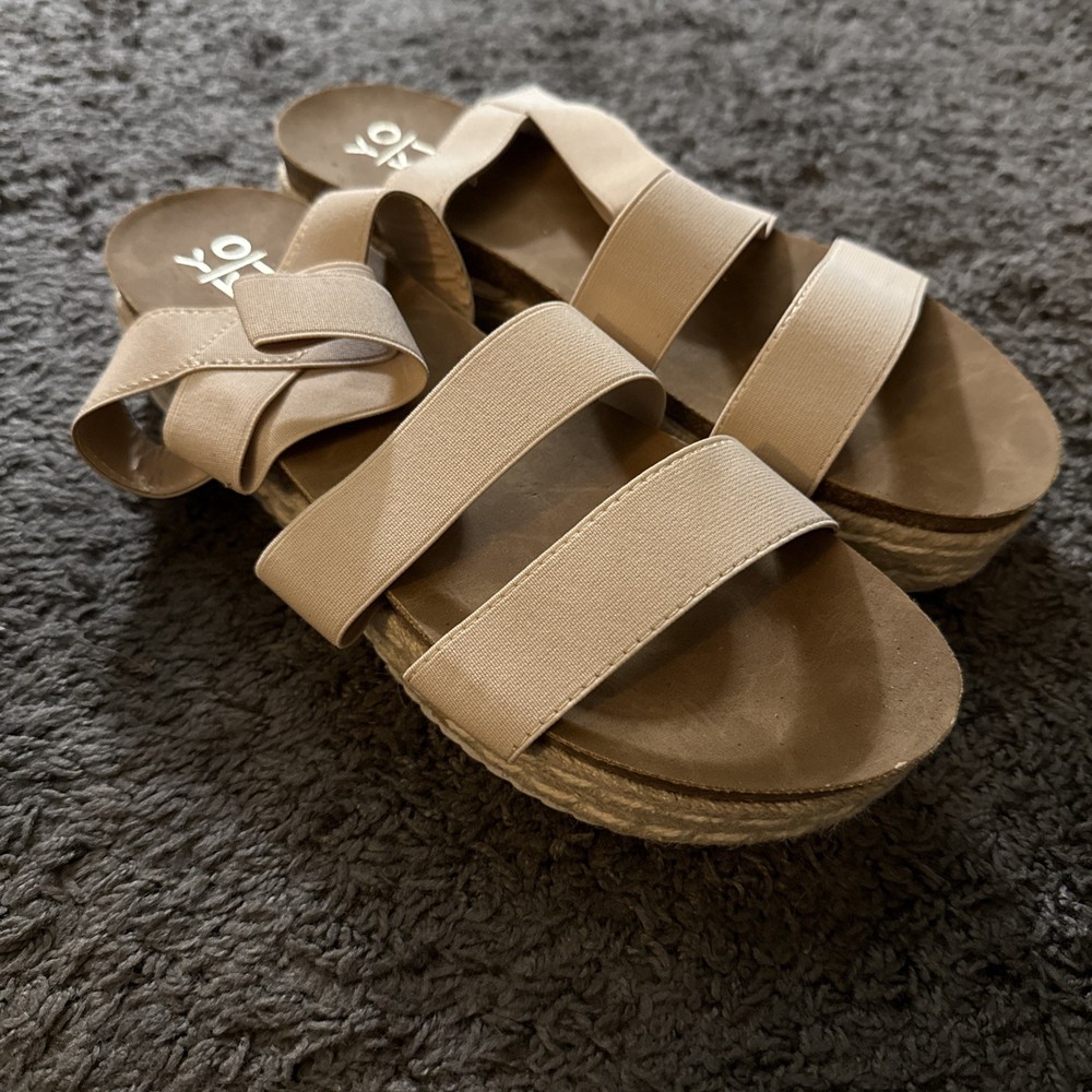 YOKI “Chiara-10” Espadrille Platform Sandal, BEIGE, Women’s Size 10 NWOB