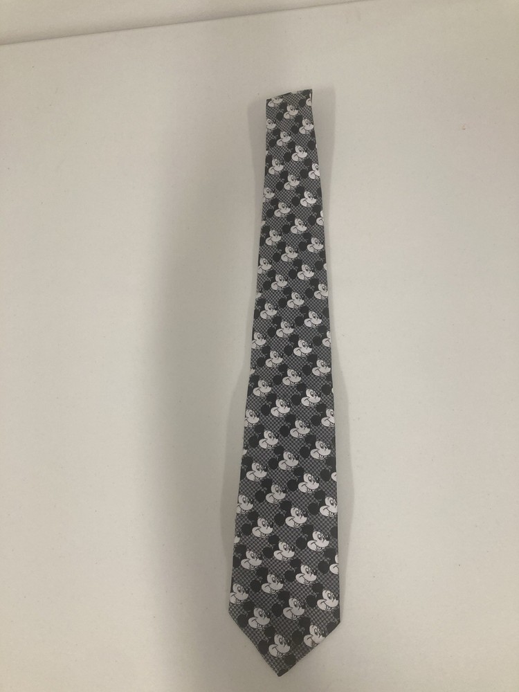 Men's Cervantes Mickey Mouse Neck Tie Black & White Vintage Iconic Made in USA