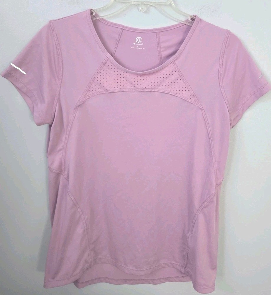 Champion Womens Small Pink Athletic Performance Running Workout Top Tee Shirt