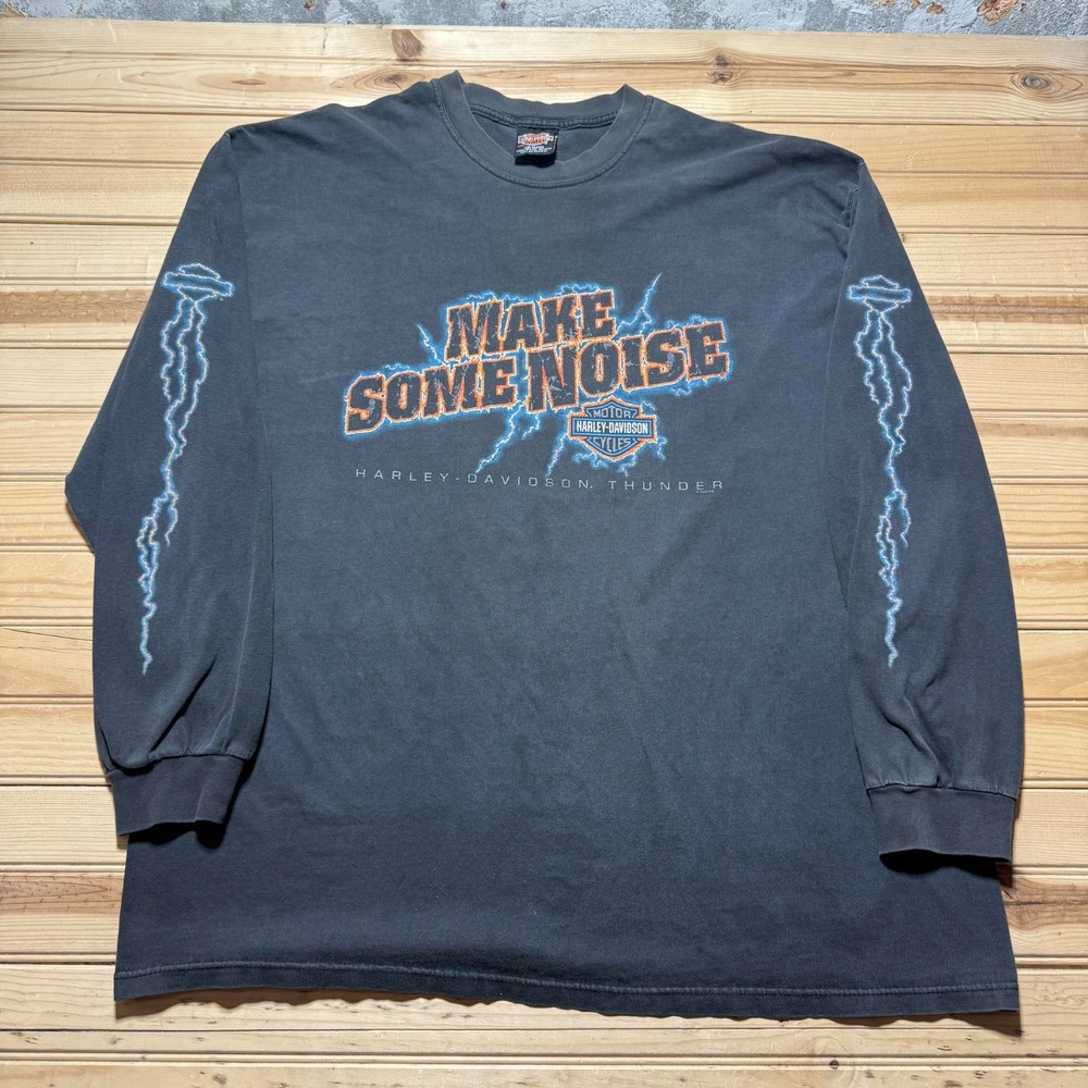 Vintage 2002 Harley-Davidson Thunder Daytona Beach Florida Long Sleeve Shirt XXL