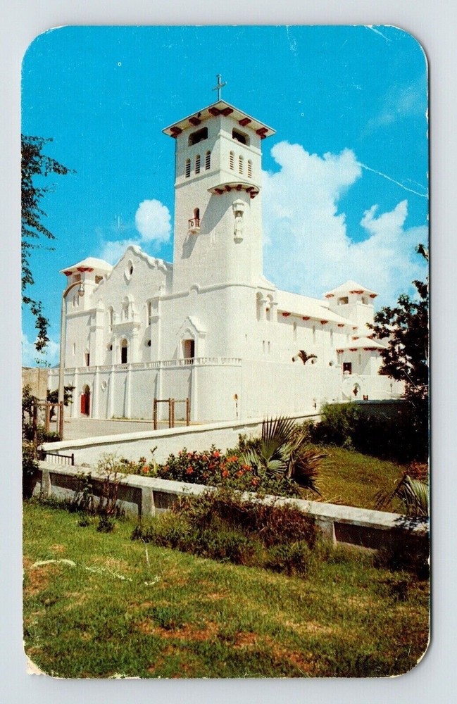 Hamilton Bermuda Theresas Church Historic Landmark Chrome Cancel WOB Postcard