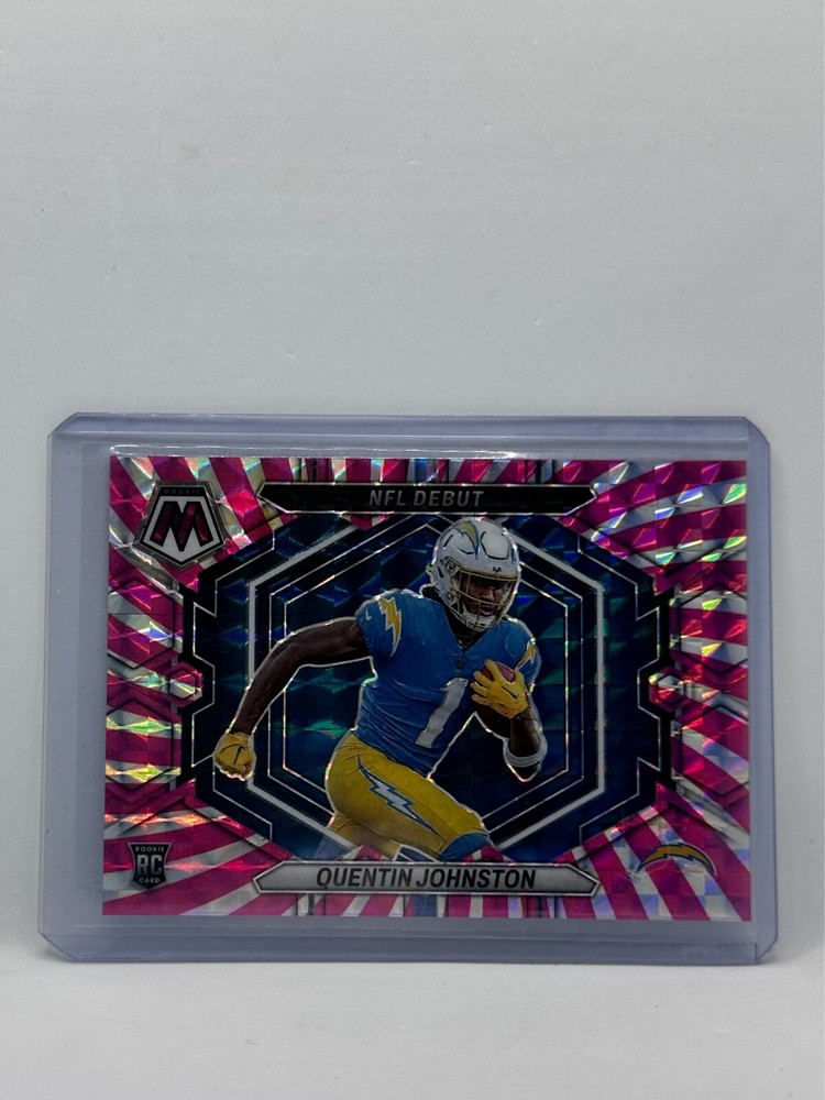 2023 Panini Mosaic Pink Swirl Quentin Johnston #11/11 RC Rookie ND-16 Prizm FOTL