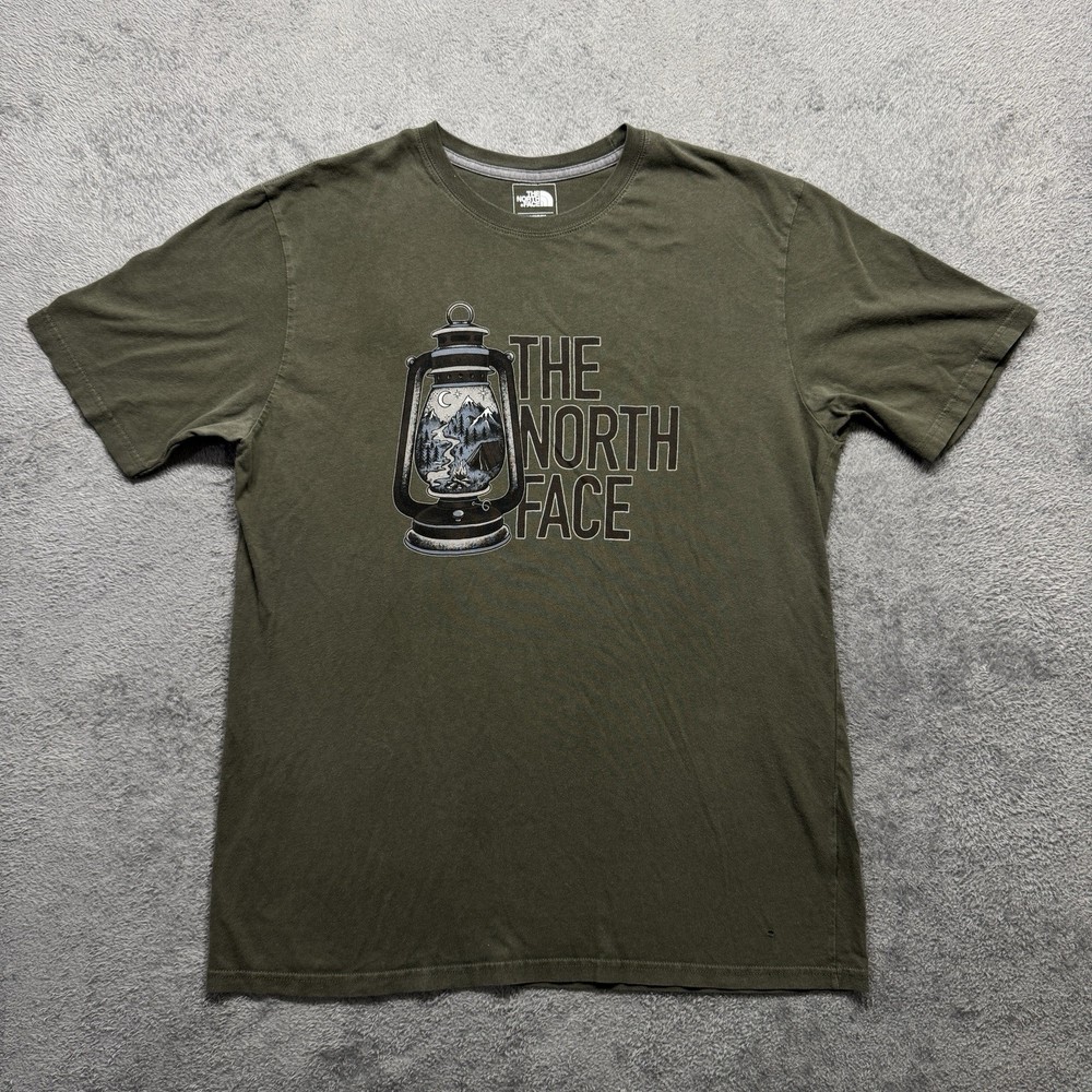 The North Face T Shirt Men’s Size Large Lantern Green Short Sleeve Camping