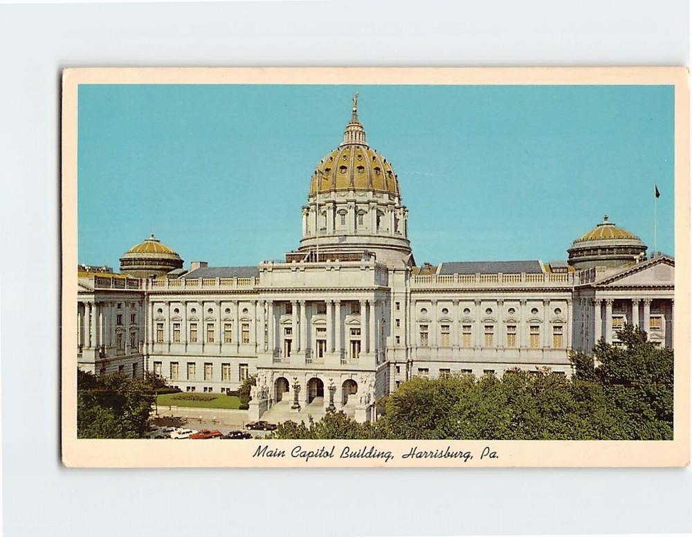 Postcard Main Capitol Building Harrisburg Pennsylvania USA