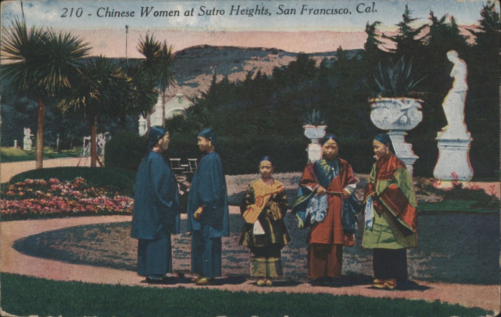 San Francisco, California CA Chinese Women Sutro Heights 1924 Vintage Postcard