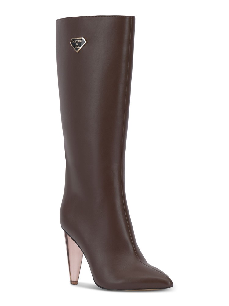 MATEO BY INC Womens Brown Charlotte Pointed Toe Stiletto Boots 9.5 M