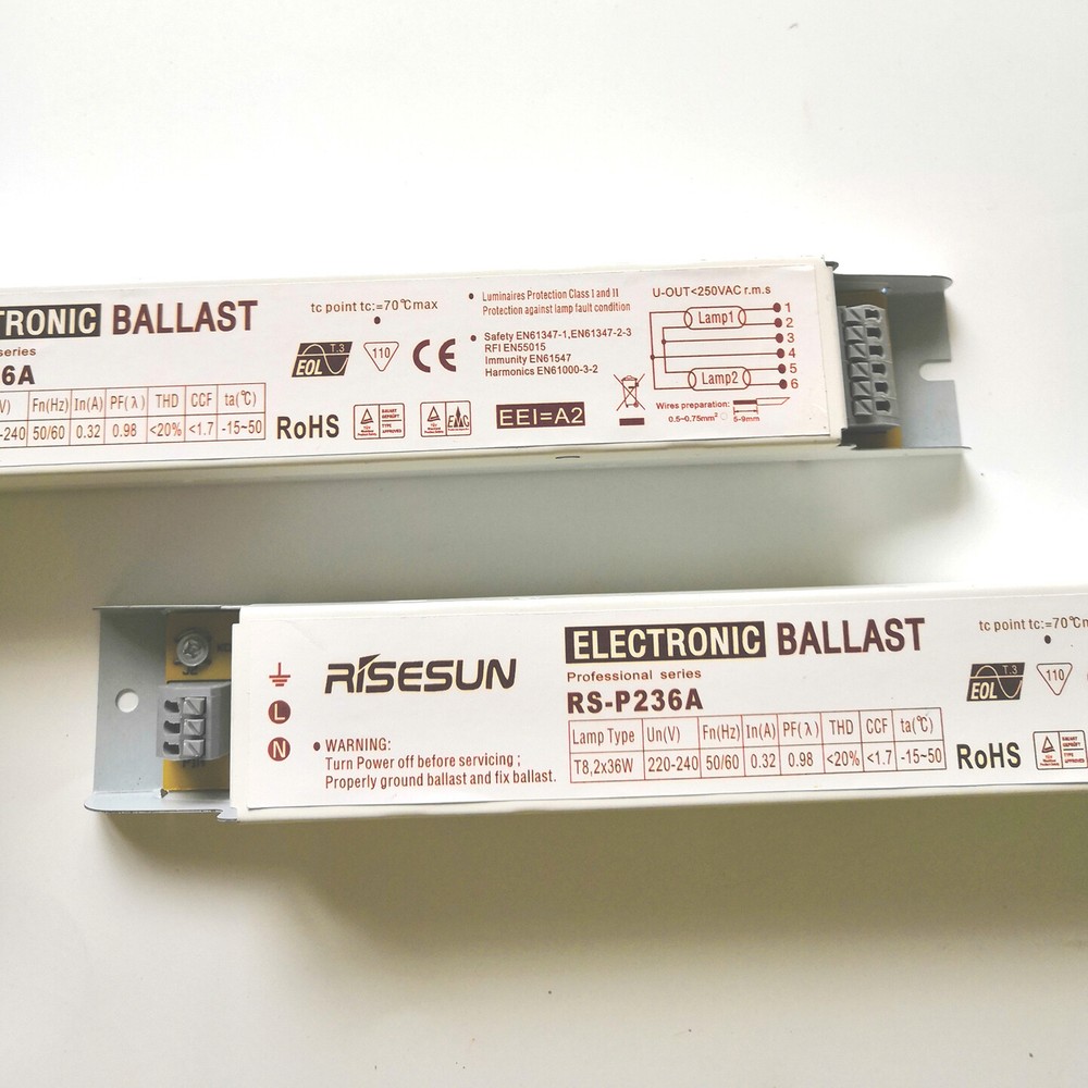 RS-P236A Risesun 220V AC 2x36W T8 UV Lamps Professional Electronic Ballasts-image