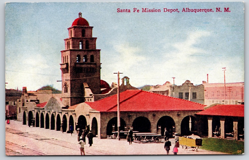 Transportation~Santa Fe Mission Railroad Depot~Albuquerque New Mexico~Vintage PC
