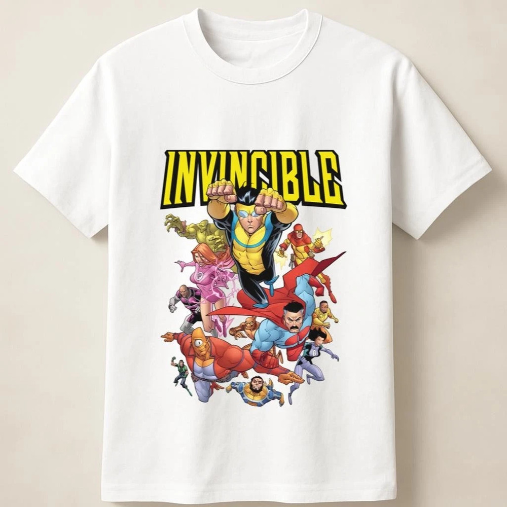 NEW Invincible Short Sleeve Cotton White S-5XL T Shirt MC765