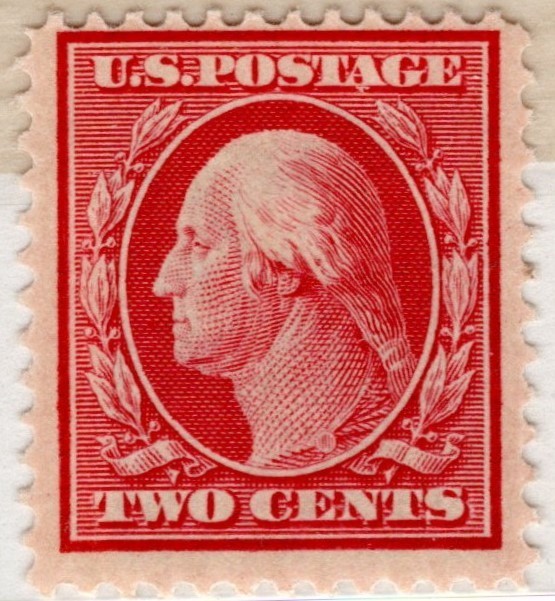 SC#332, 1908--2 Cent George Washington, DL-WM-USPS, Perf. 12, M/NH