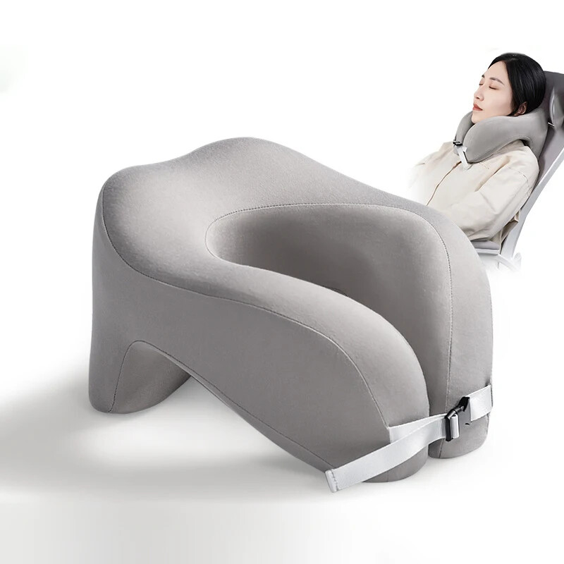 U-Shape Memory Foam Travel Neck Pillow for Airplane Office and Napping Support