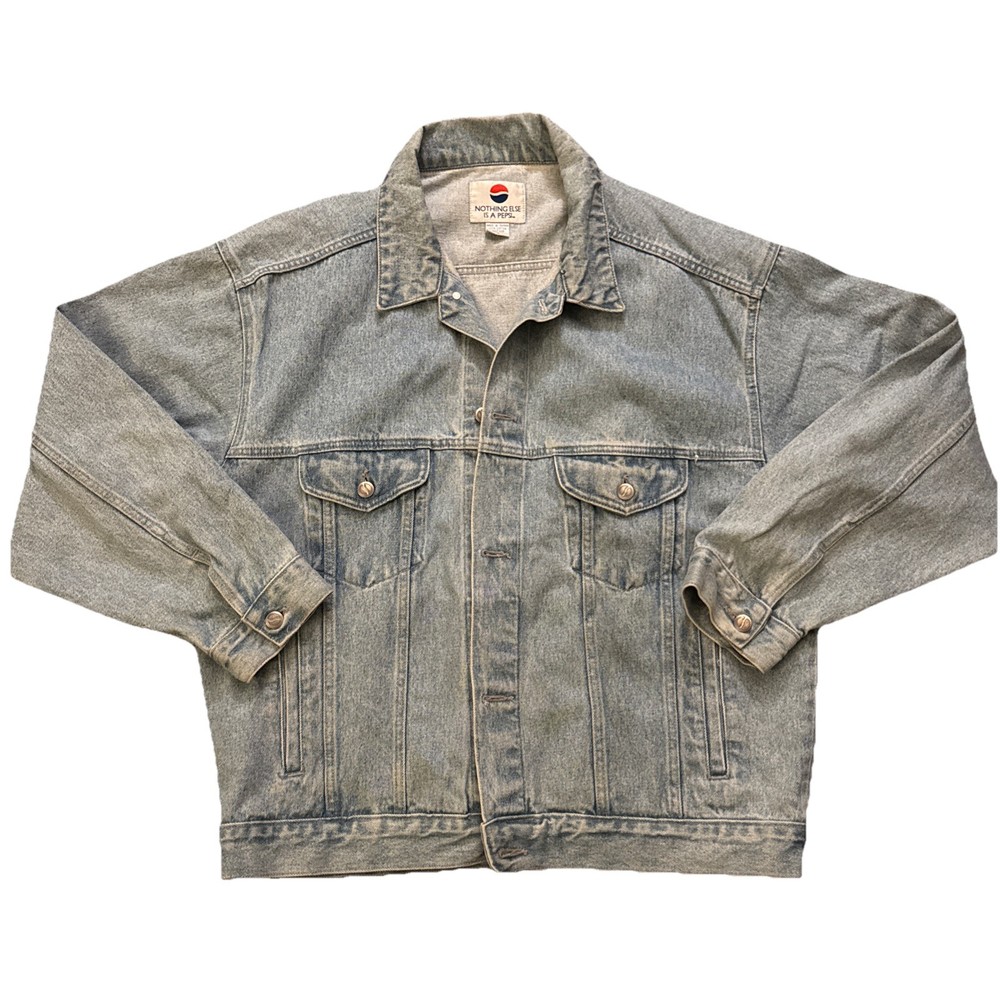 PEPSI Cola Denim Jean Jacket Men's XL  Trucker Nothing Else Is A Pepsi Vintage