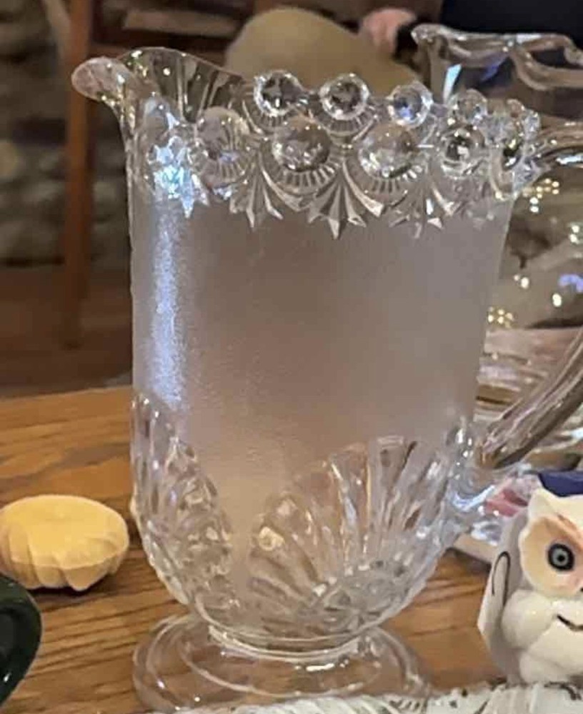 Westmoreland Footed Pitcher Shell & Jewel Pattern 1893 EAPG Clear Glass