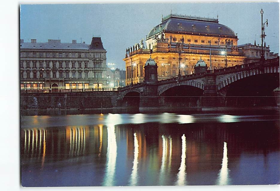 Postcard National Theatre Prague Czech Republic