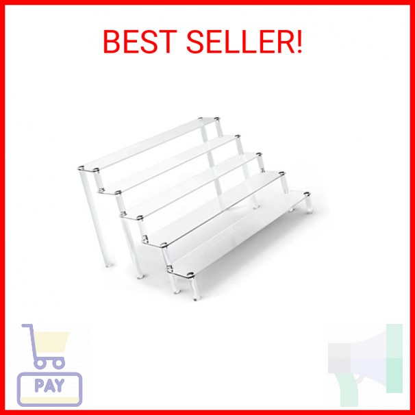 5-Tier Clear Acrylic Display Stand Riser Shelf for Organizing