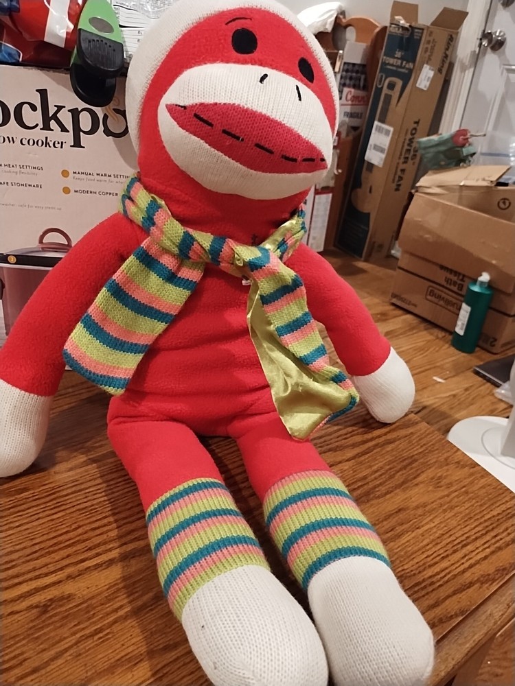 Dan Dee Sock Monkey Large Giant Plush Stuffed Animal Jumbo Doll 36 In Pink