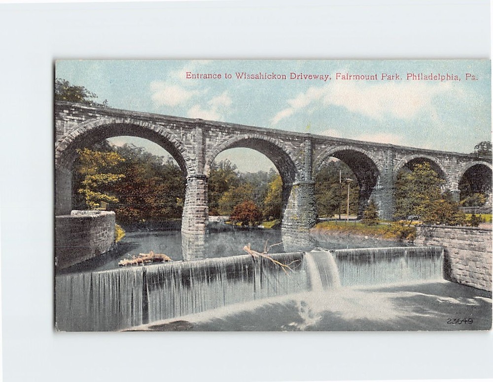 Postcard Entrance Wissahickon Driveway Fairmount Park Philadelphia Pennsylvania