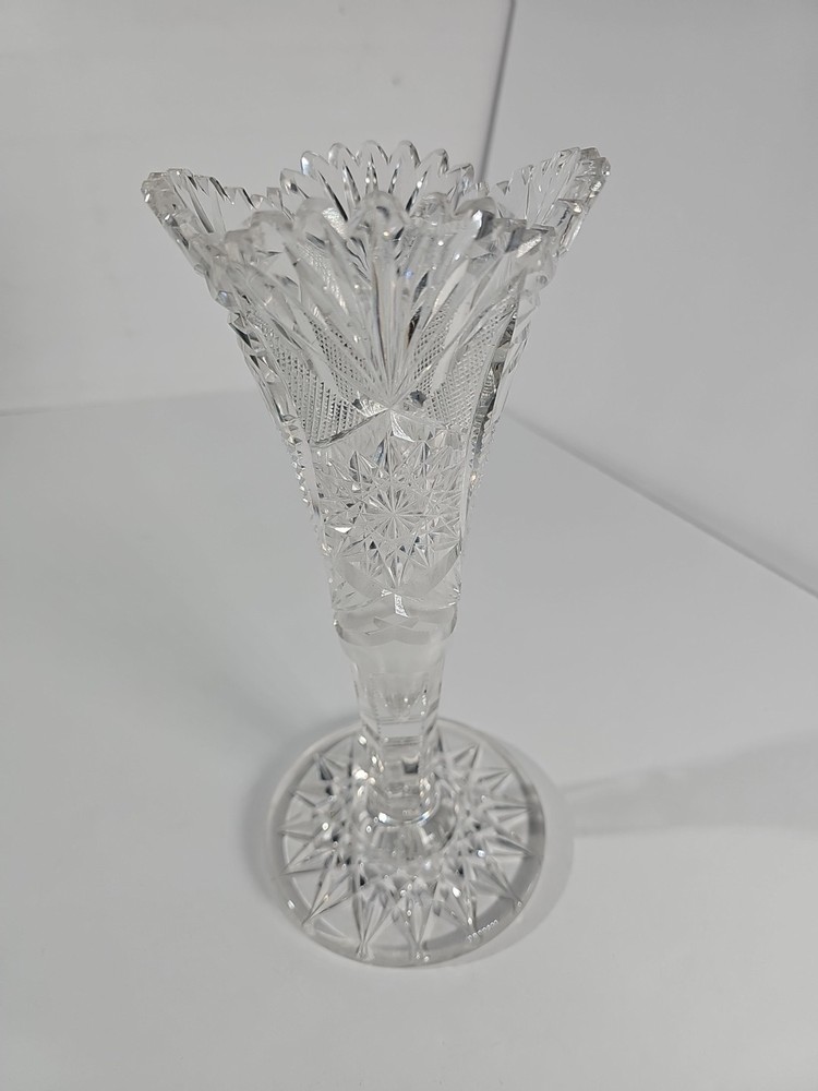 Vintage Clear CUT CRYSTAL Glass 9.5