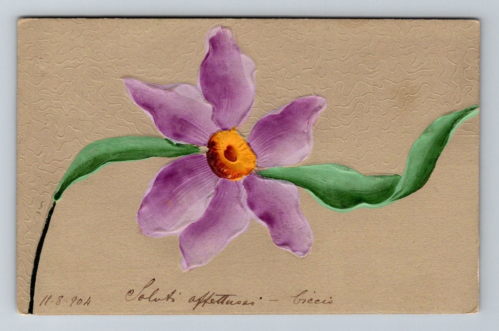 Italy- With Affection Flower Standard Old Postal PC Card View Vintage Postcard