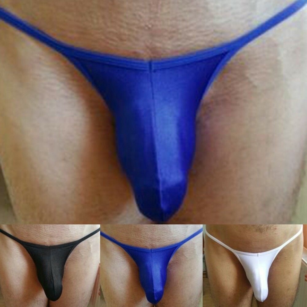 Sexy Mens/Men T-Back Breathable Ice Silk Stretch Thong Briefs Underwear