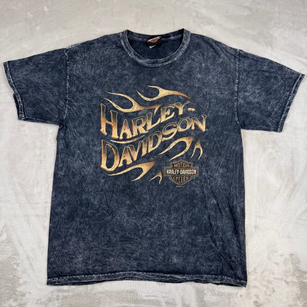 Vintage Harley Davidson Woodstock New York Mens L Acid wash Motorcycle T-shirt
