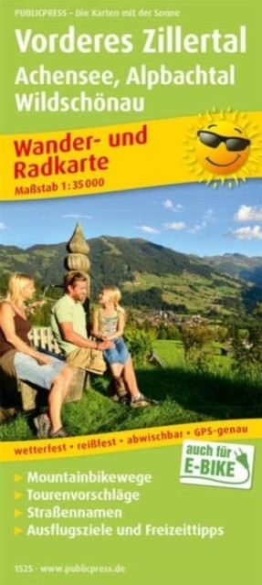 Vorderes Zillertal, hiking and cycling map 1:35,000 SHEET MAP FOLDED