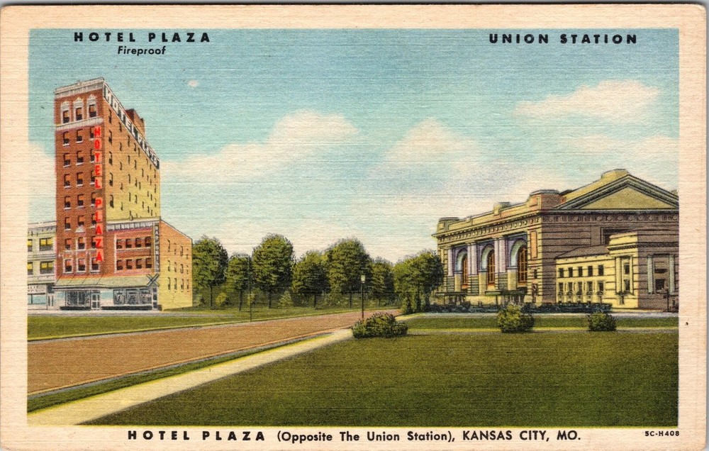 Kansas City MO-Missouri, Hotel Plaza, Exterior, Vintage Postcard