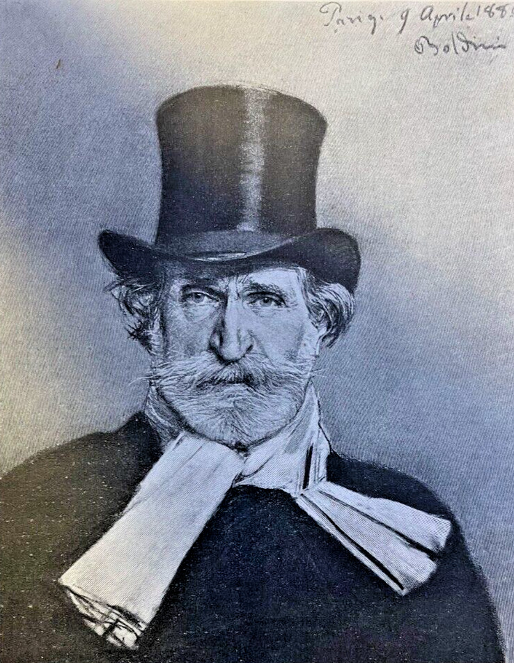 1898 Vintage Magazine Illustration Musician Giuseppe Verdi