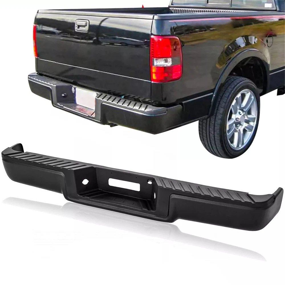 BLK Rear Step Bumper Assembly No Sensor Hole for 2004-2006 Ford F150 Styleside