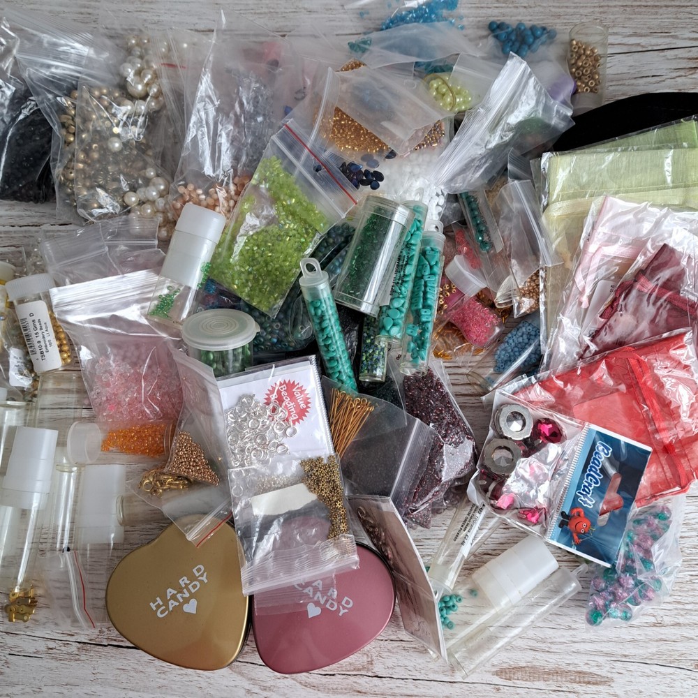 Jewellery making Job Lot bundle Beads, Thread, Findings Charms and more New/Used