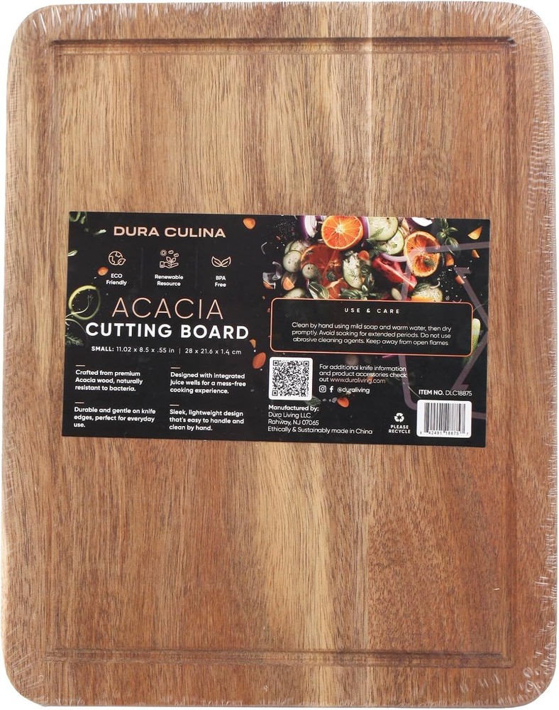 Acacia Wood Cutting Board – 11.05” x 8.5”– 11