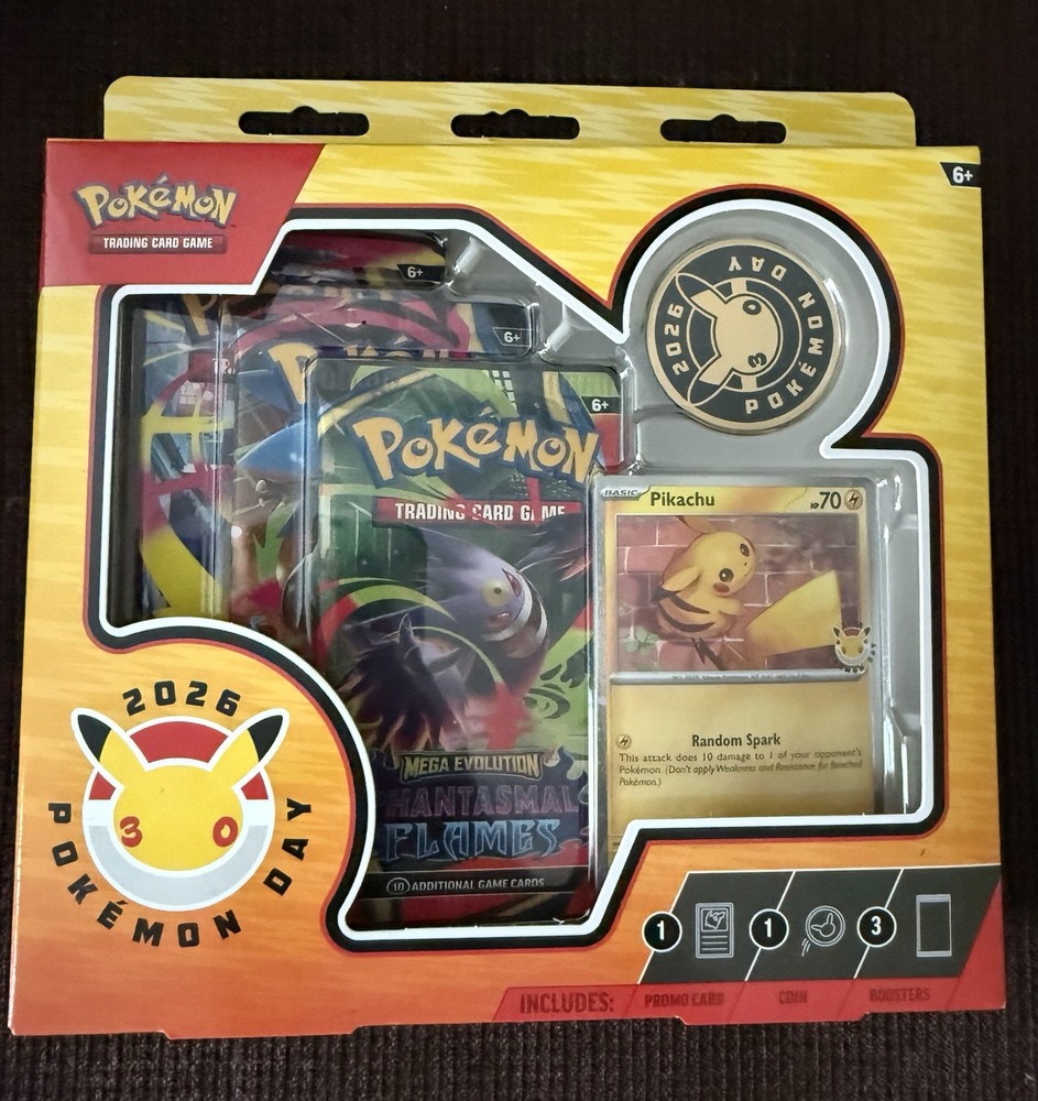 Pokémon TCG Pokémon Day 2026  Sealed Box Pikachu Promo + Booster Packs