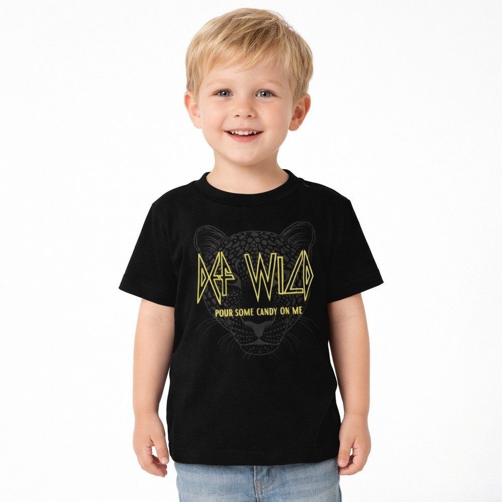Rabbit Skins T Shirt Toddler 3T Black Def Leppard Pour Some Candy Graphic EUC