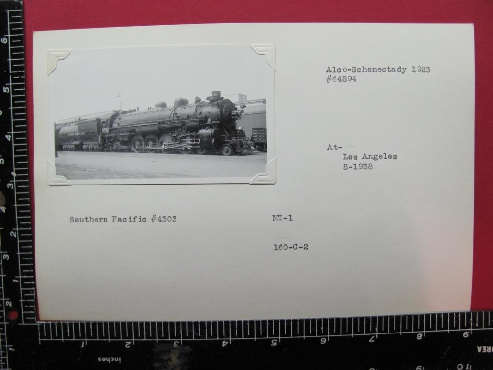 Photo Of Southern Pacific Railroad 2-8-2 Locomotive #4303 Los Angeles California